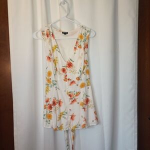 Torrid Womens Bloomcore Babydoll Tank Top 1X Apron Tie Back Cottage Spring